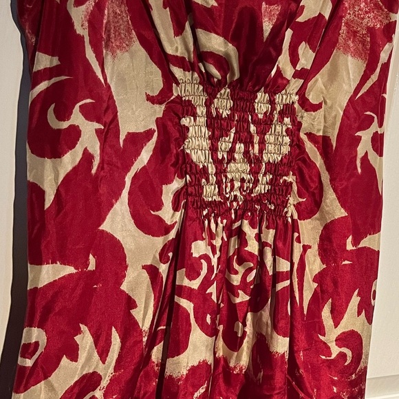 Anthropologie Yoana Baraschi Silk red Mini Dress 6 NEW - Picture 2 of 6